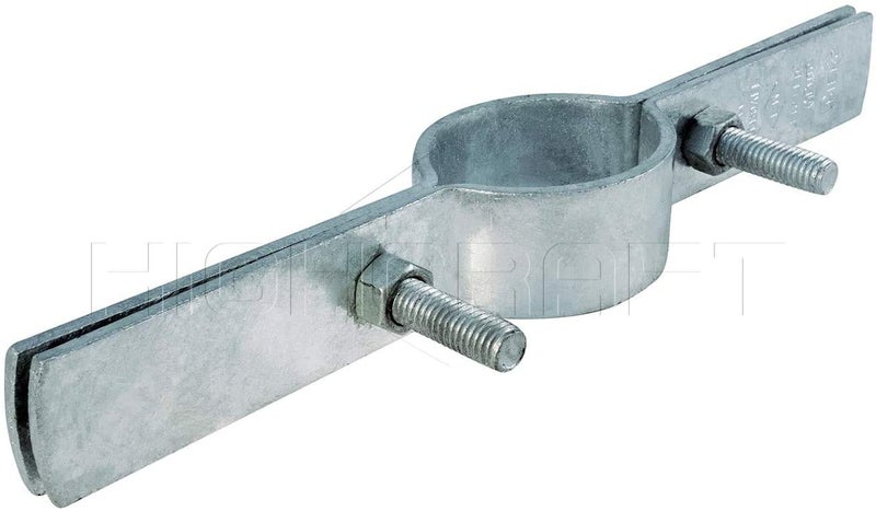 Highcraft DMST-H04 Riser Clamp Vertical Pipe Hanger for Copper, Iron, CPVC, PEX 4 in. Galvanized Steel, 4 - Image 2